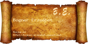 Bogner Erzsébet névjegykártya