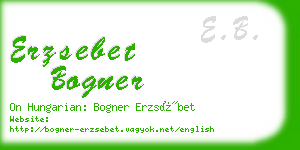 erzsebet bogner business card